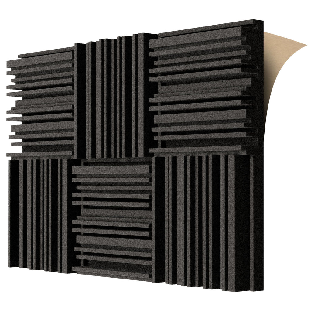 Self-adhesive Broadband Sound Absorbing Foam 12 X 12 X 2 Inches