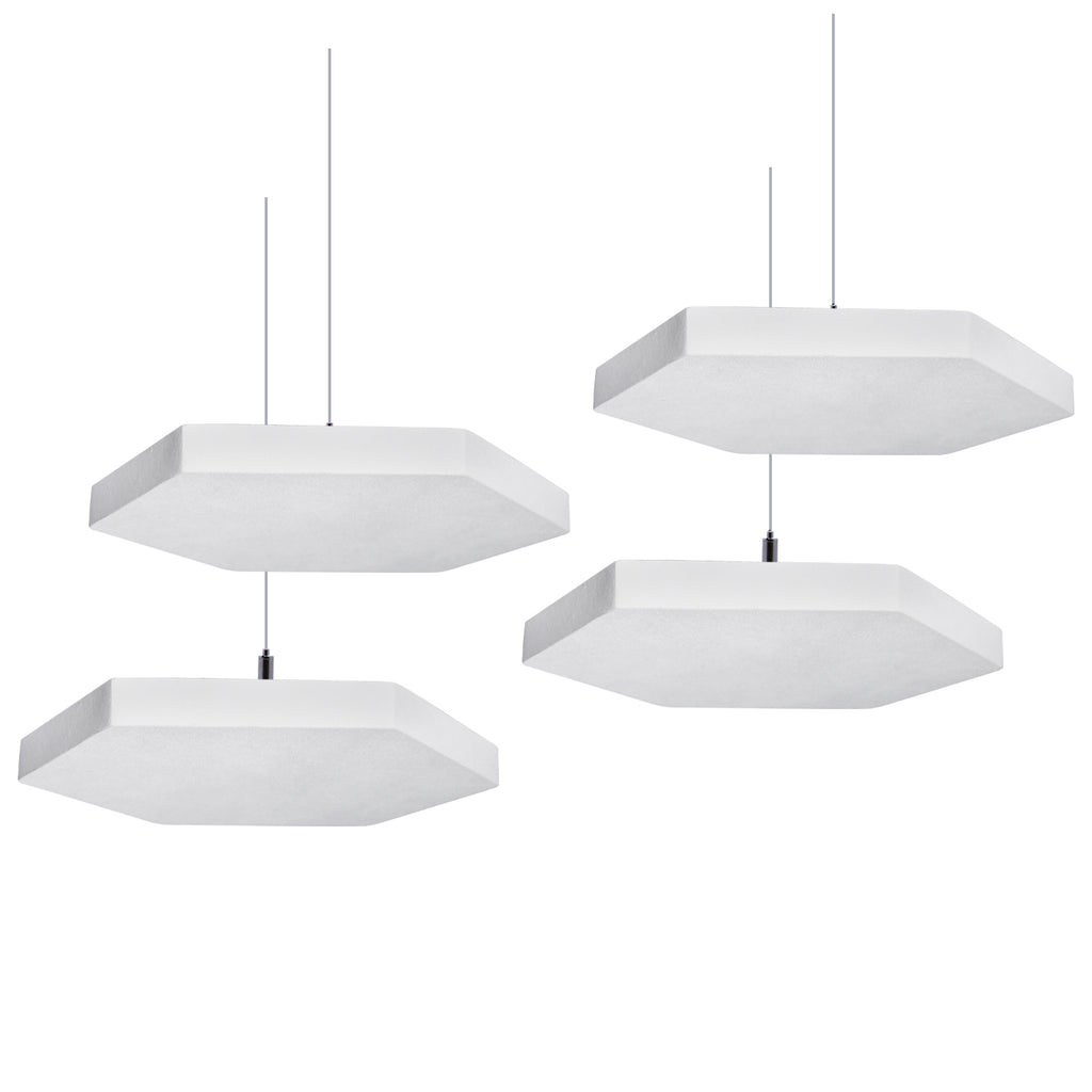 Acoustic Ceiling Panels - 14.2 X 12.4 X 1.2 Inches 4 Pcs Coated Fiberglass Hanging Drop Ceiling Tiles