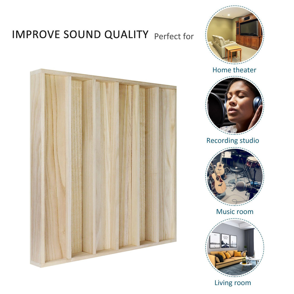 24 X 24 X 2.8 Inches Wood Sound diffuser - Quadratic Residue - Two Pat ...