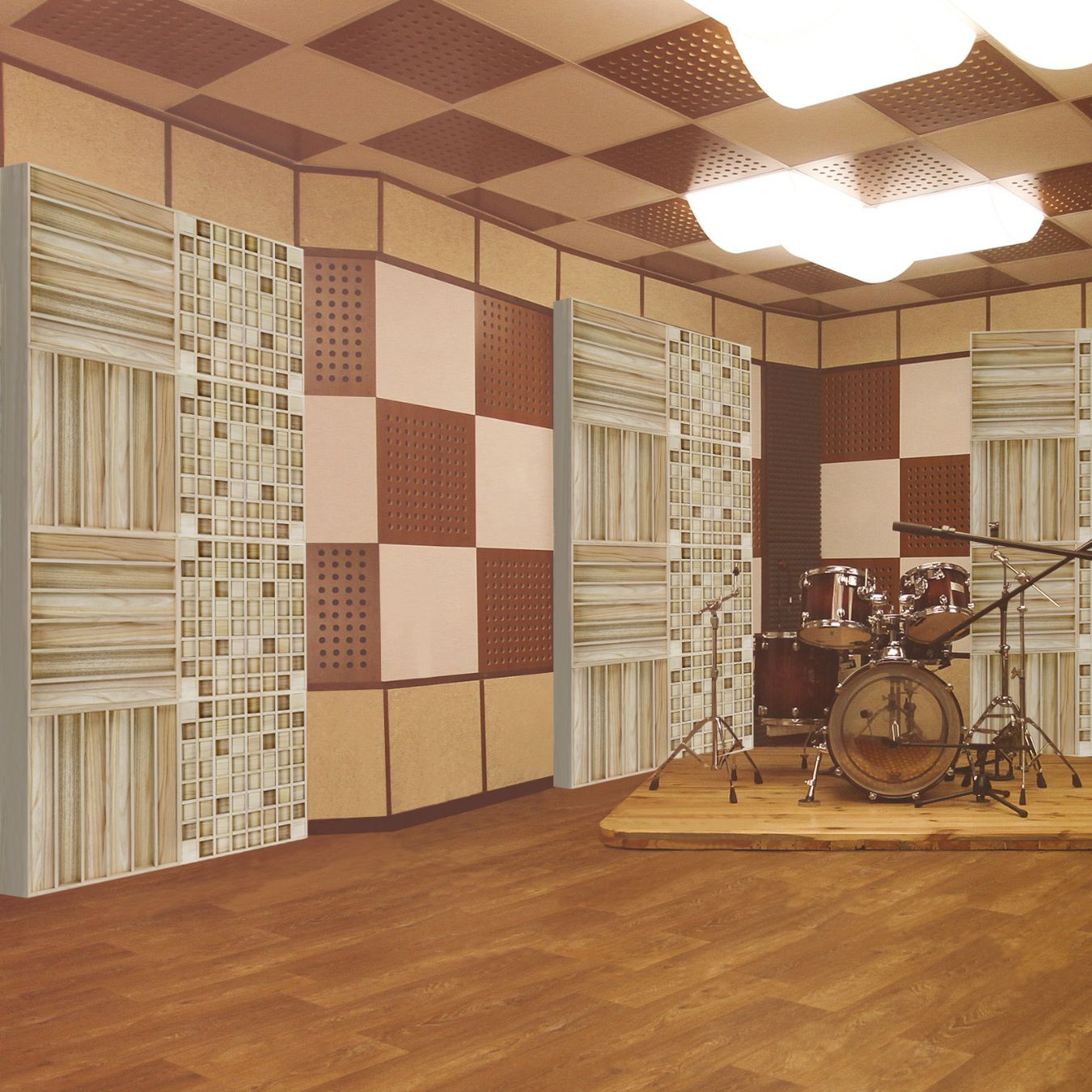 24 X 24 X 2.8 Inches Wood Sound diffuser - Quadratic Residue - Two Pat ...