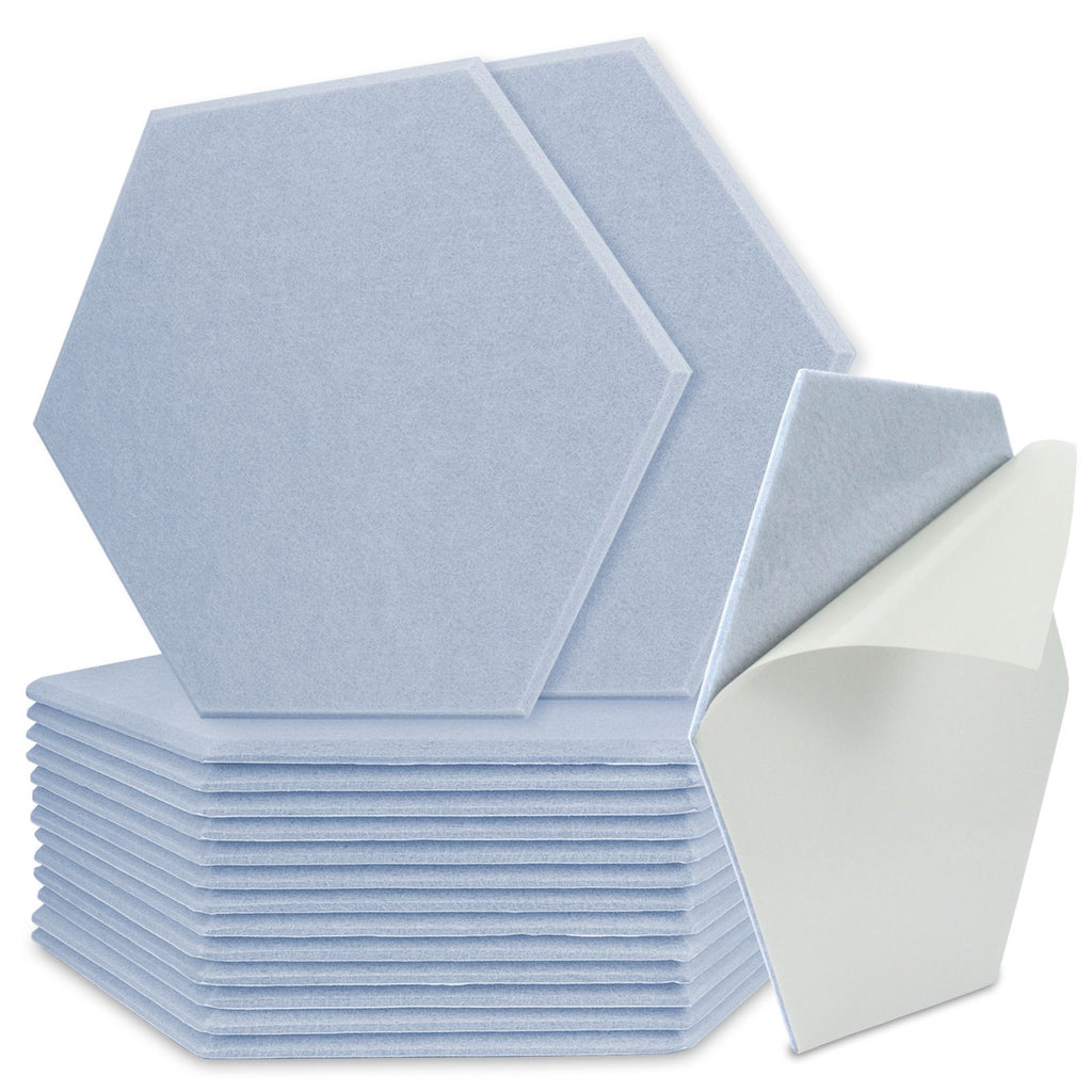 Polyester Fiber Sound Absorber - 16 Pack Self-adhesive 14.2 X 12.3 X 0.4 Inches